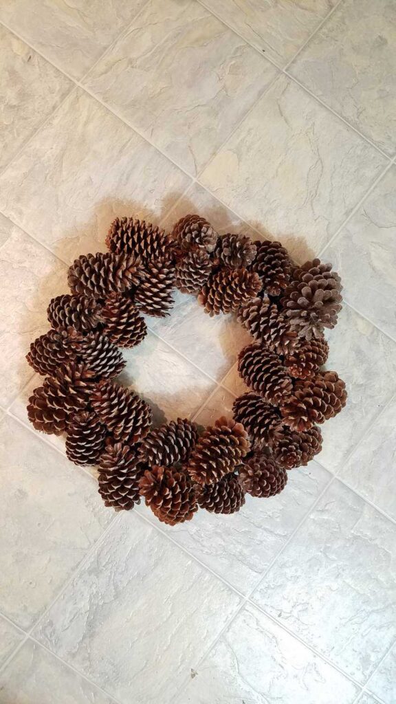 Finished Pine Cone Wreath