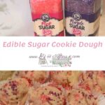 pink and purple sugar sprinkles with edible cookie dough