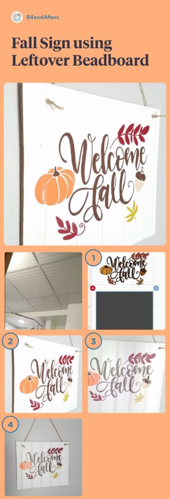 Fall sign using leftover beadboard step by step in pictures