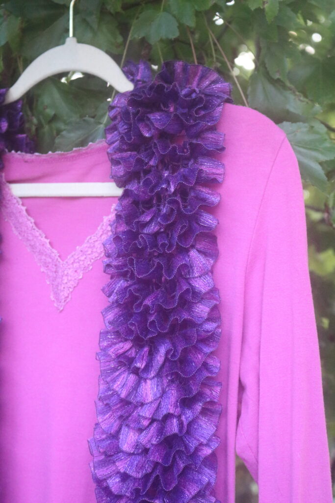 purple and pink scarf