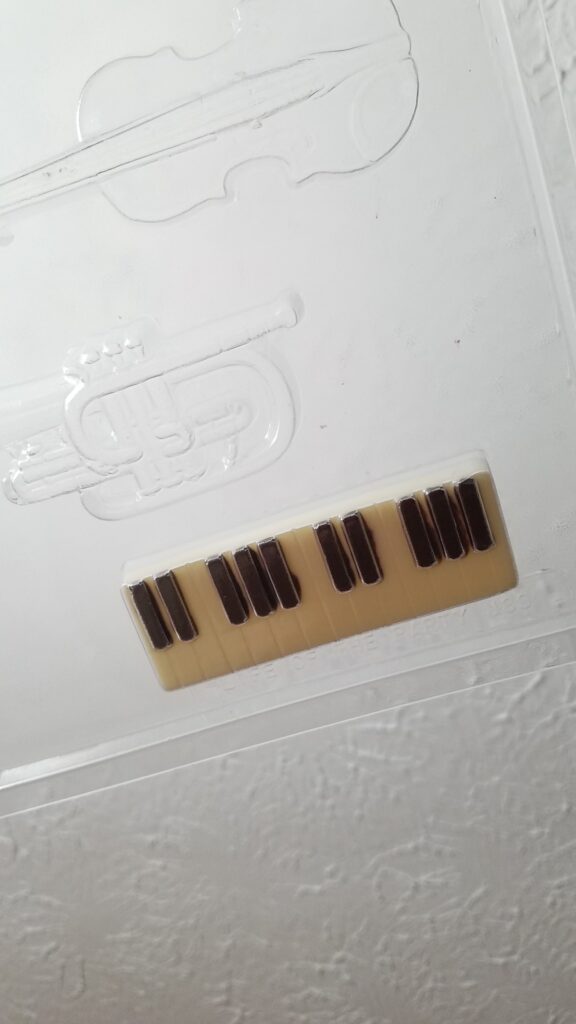 chocolate keyboard in a plastic mold