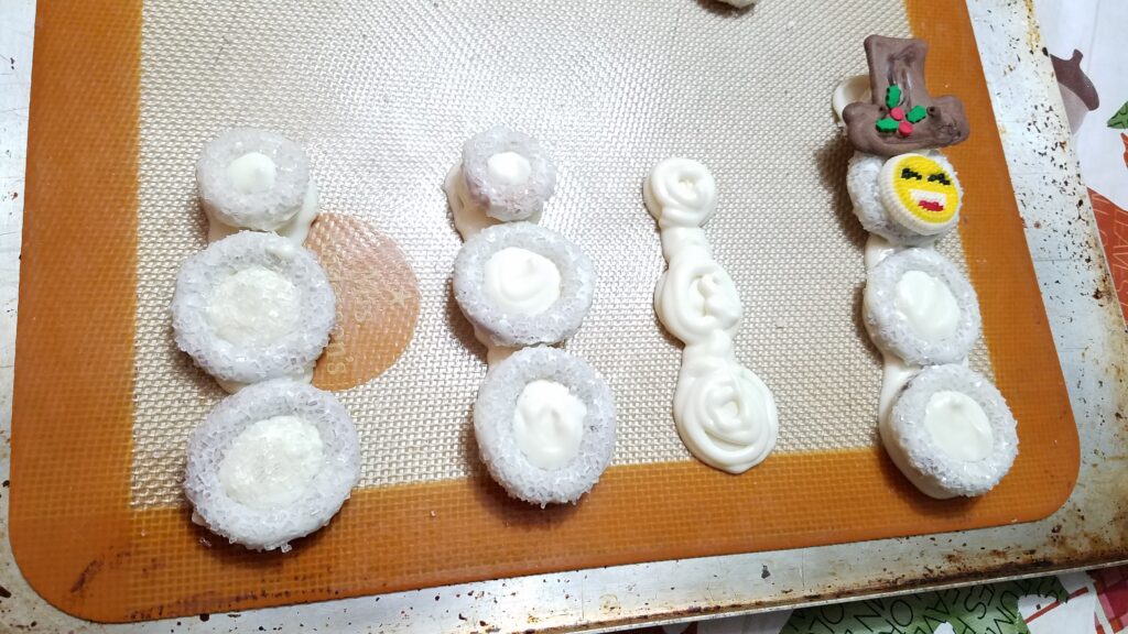 building pretzel snowmen
