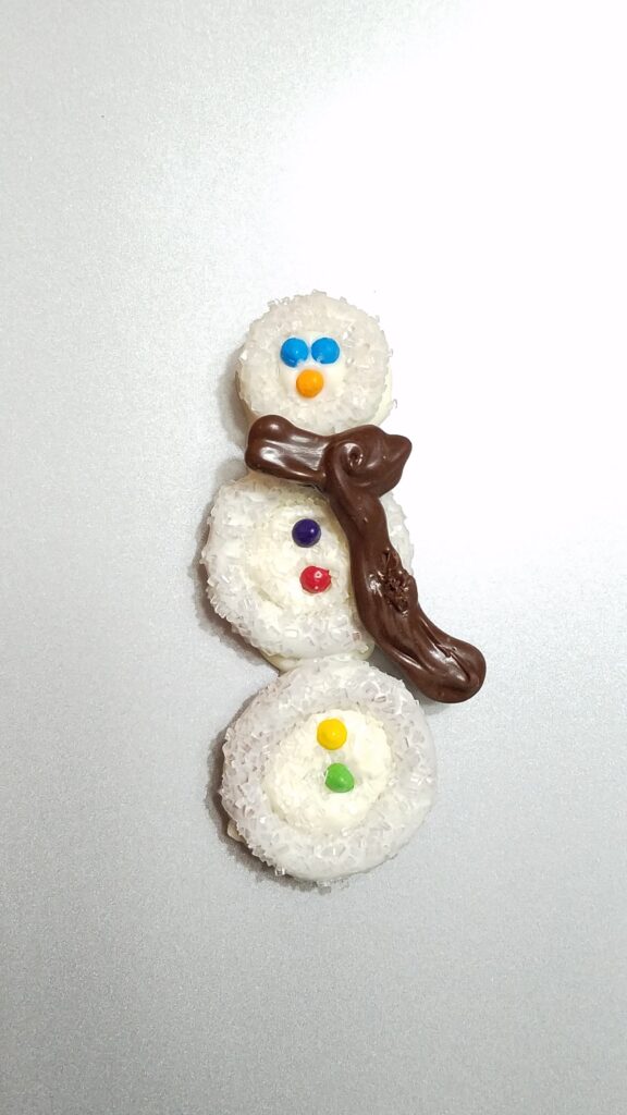 snowman pretzel with scarf