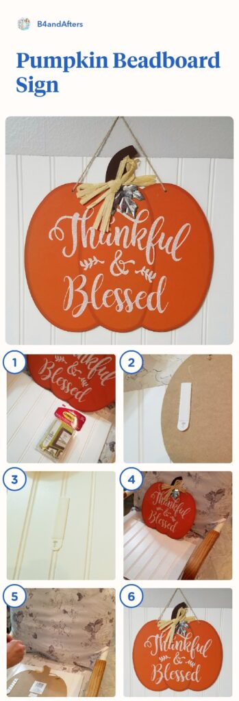 thankful and blessed pumpkin sign