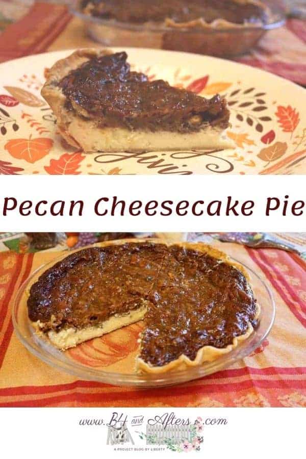 pecan cheese cake pie, and a slice of pie