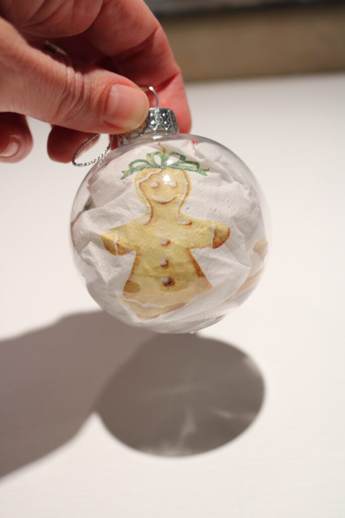 Easy DIY Stuffed Clear Plastic Ornaments - Color Me Thrifty