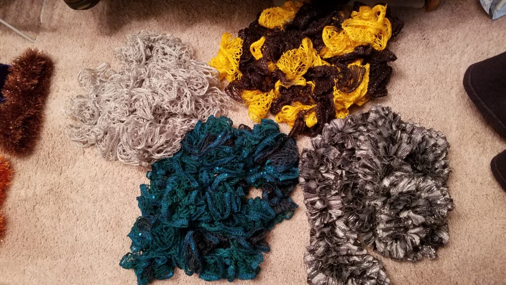 crocheted scarves