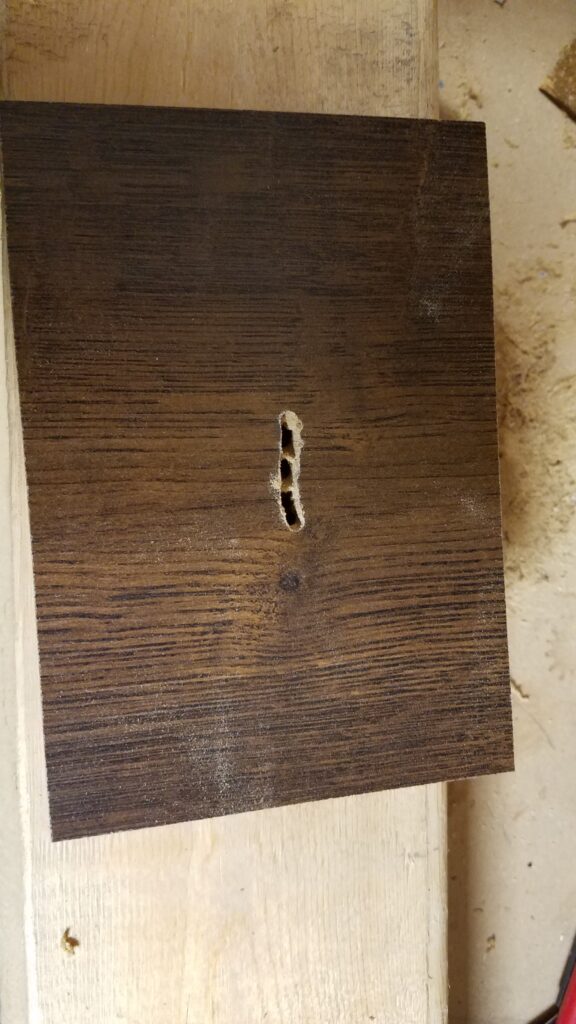 long hole in wood