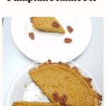 Pumpkin praline pie with slice out of it
