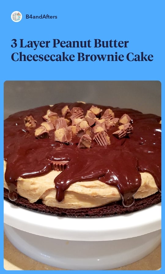 peanut butter cheesecake brownie cake