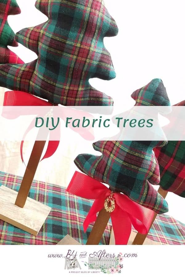 diy fabric plaid Christmas trees