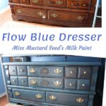 picture of brown dresser and blue dresser