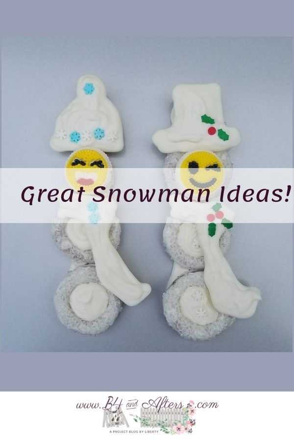 2 chocolate covered snowman pretzels