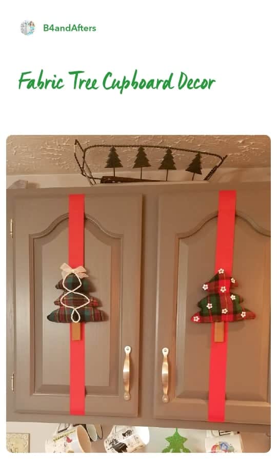 fabric trees on cupboard doors