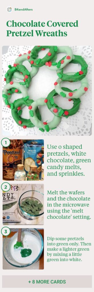 step by step directions for chocolate covered pretzel wreath