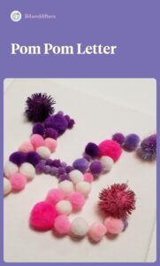 pink and purple Pom Pom Letter H
