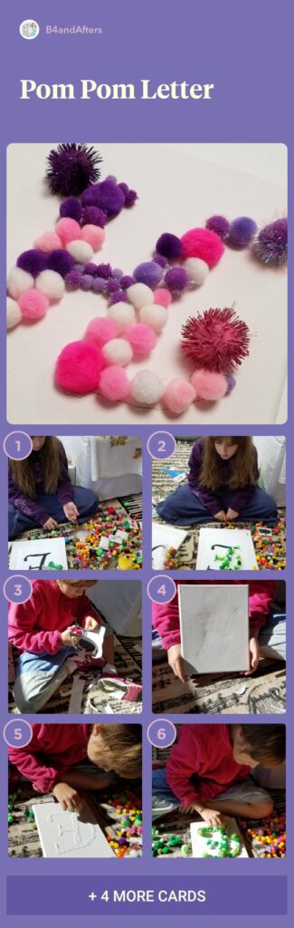 step by step directions to make pom pom letter wall art