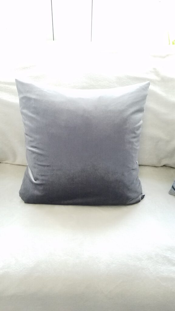 square silver gray velvet pillow