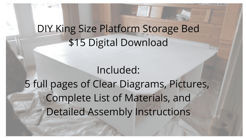 Digital Download to purchase plans for platform storage bed