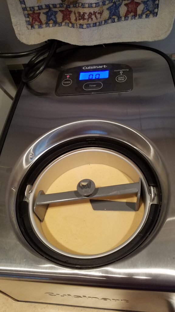 pumpkin frozen yogurt in ice cream maker