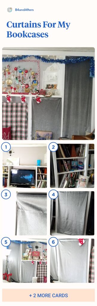 step by step directions with pictures of curtains for bookcases