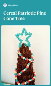 Patriotic red blue and white Cereal Pine cone tree