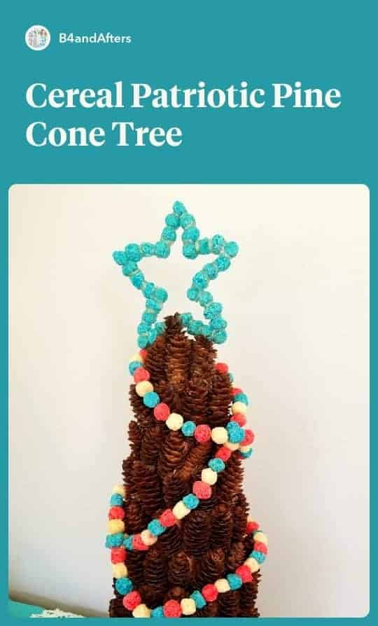 Cereal Garland Patriotic Pine Cone Tree