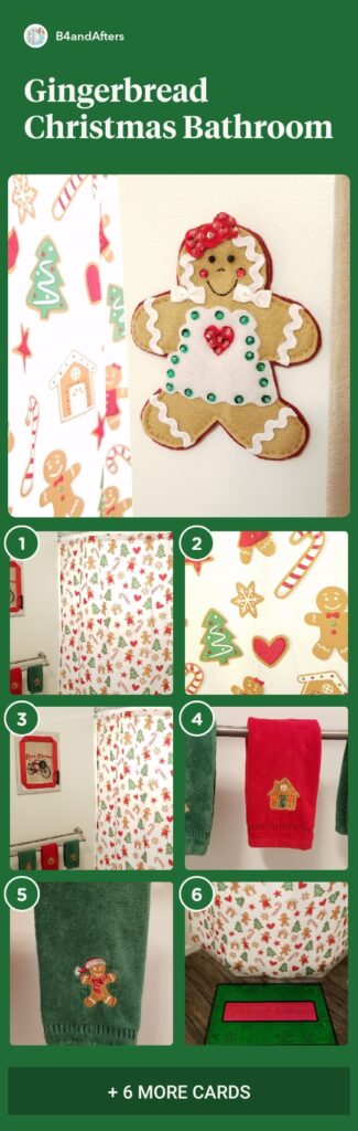 Christmas Gingerbread bathroom decor picture collage