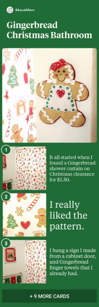 Gingerbread Decor in the Bathroom pictures and text