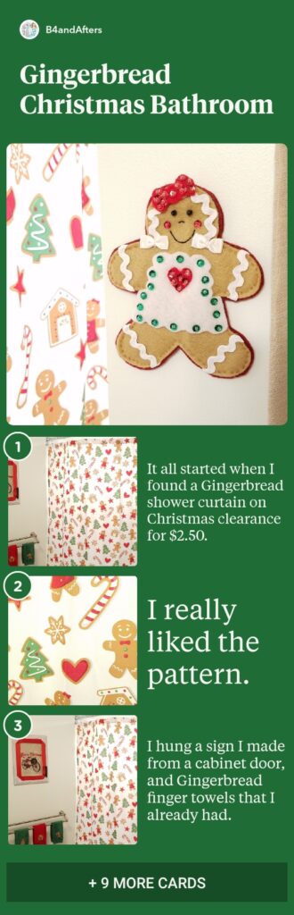 Gingerbread Decor in the Bathroom pictures and text
