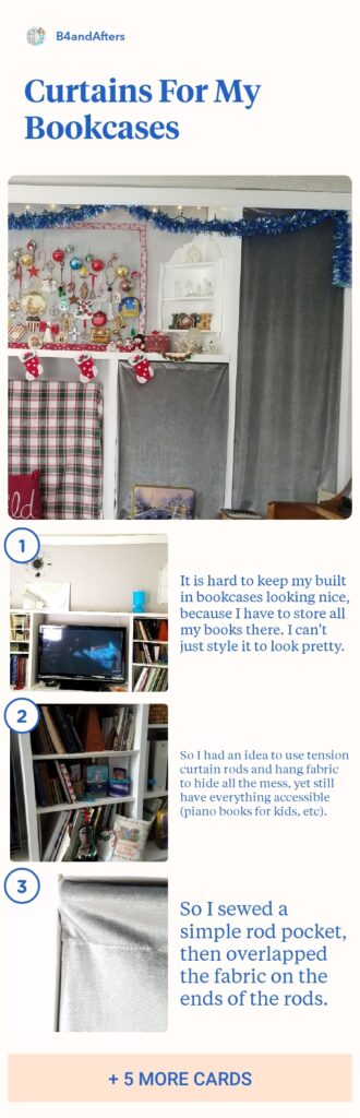 curtains for a bookcase step by step directions