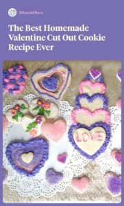 pretty pink and purple frosted heart shaped cookies