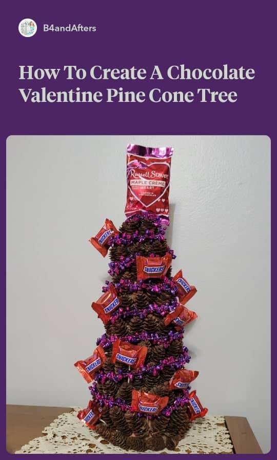 Chocolate Valentine Pine Cone Tree