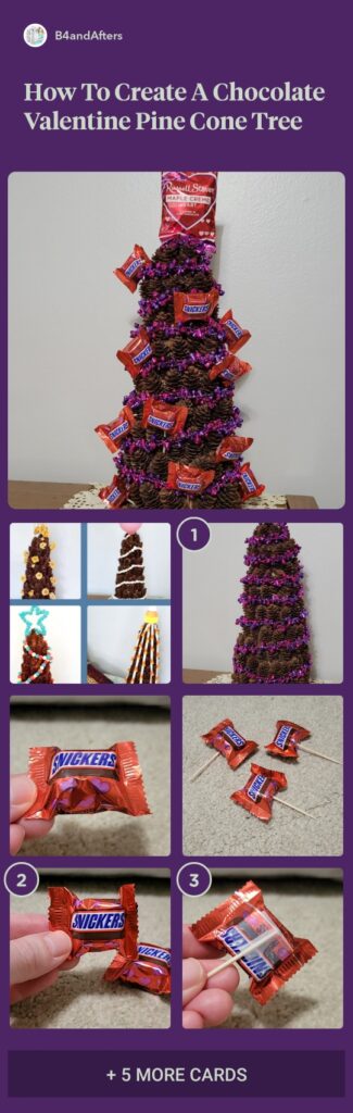 Valentine chocolate pine cone tree step by step