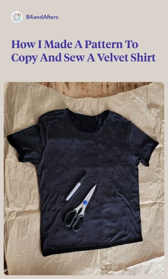 black shirt with scissors and a marker