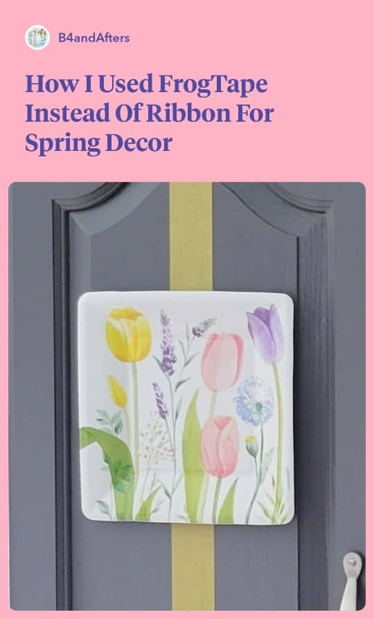 floral square paper plate with yellow frogtape