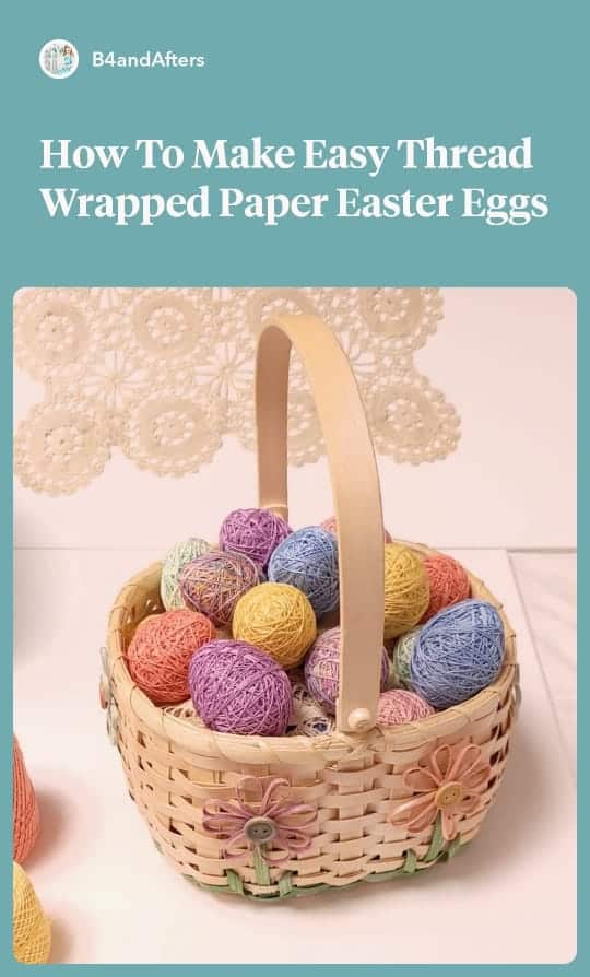 thread wrapped Easter eggs