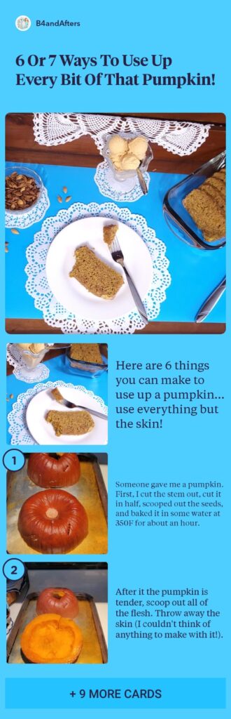 Cooking a Pumpkin, pumpkin bread on blue background