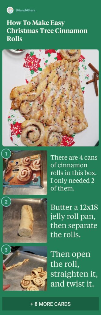 cinnamon rolls in the shape of a Christmas tree