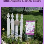 flower bed edged with white scalloped brick edging and a white picket fence gate section