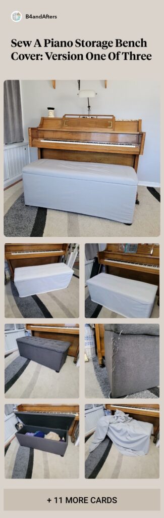 2 piece storage bench cover picture collage step by step