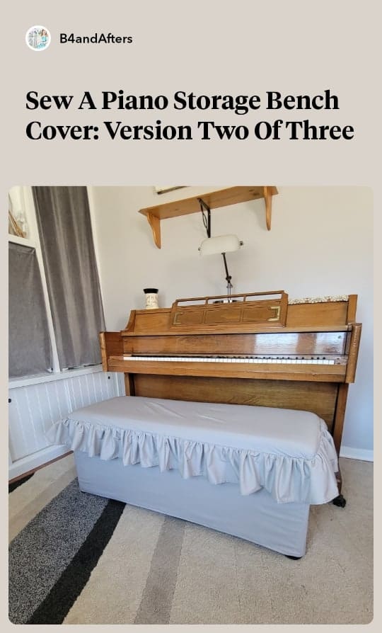 gray piano diy storage bench cover