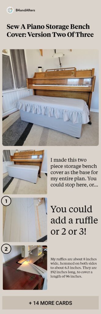 diy ruffled top bench cover