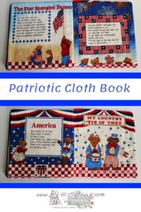 pages of a patriotic fabric cloth book