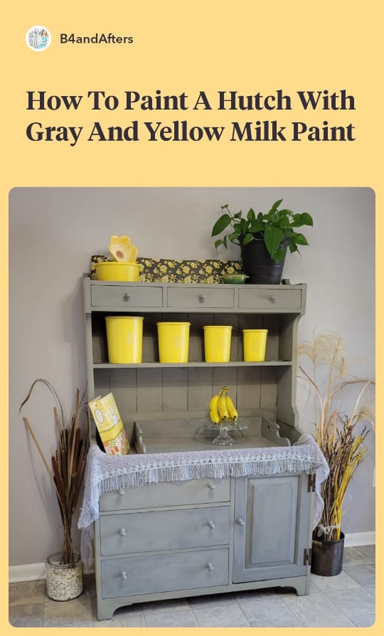 Painted hutch using Miss Mustard Seed Trophy Gray