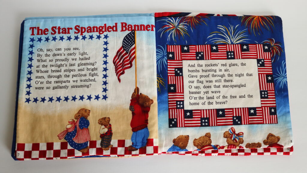 The Star Spangled Banner on fabric