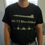 black tshirt with SR 71 blackbird