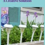 solar lights in a horizontal fence post