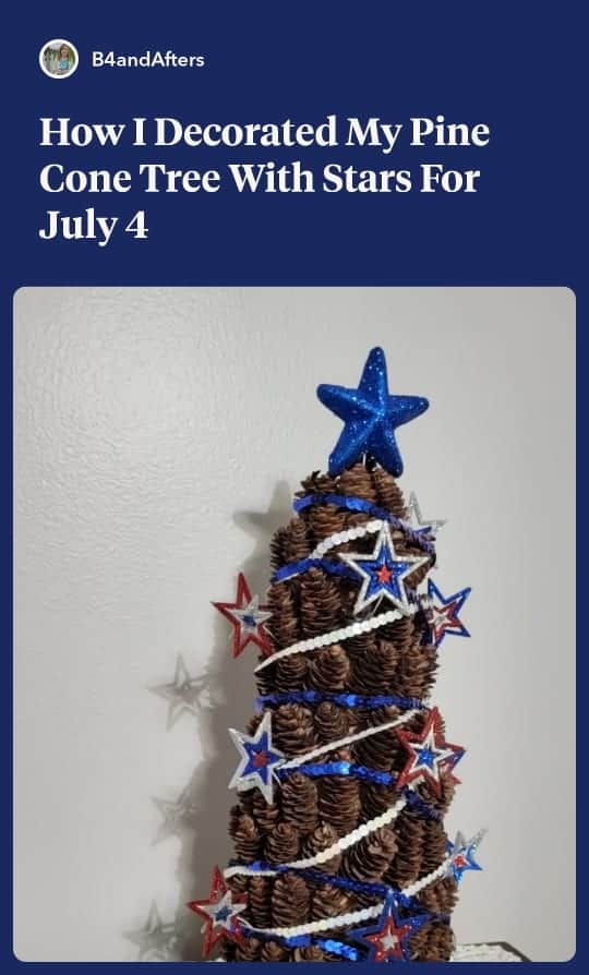 pine cone tree decorate with stars