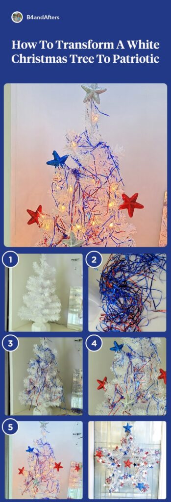 red white and blue Patriotic Christmas tree